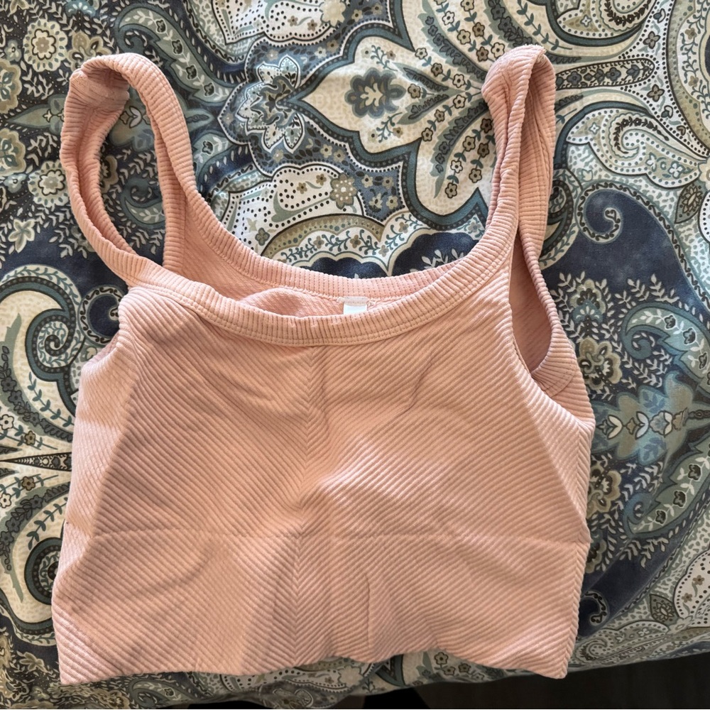 Light pink Nikibiki ribbed tank top